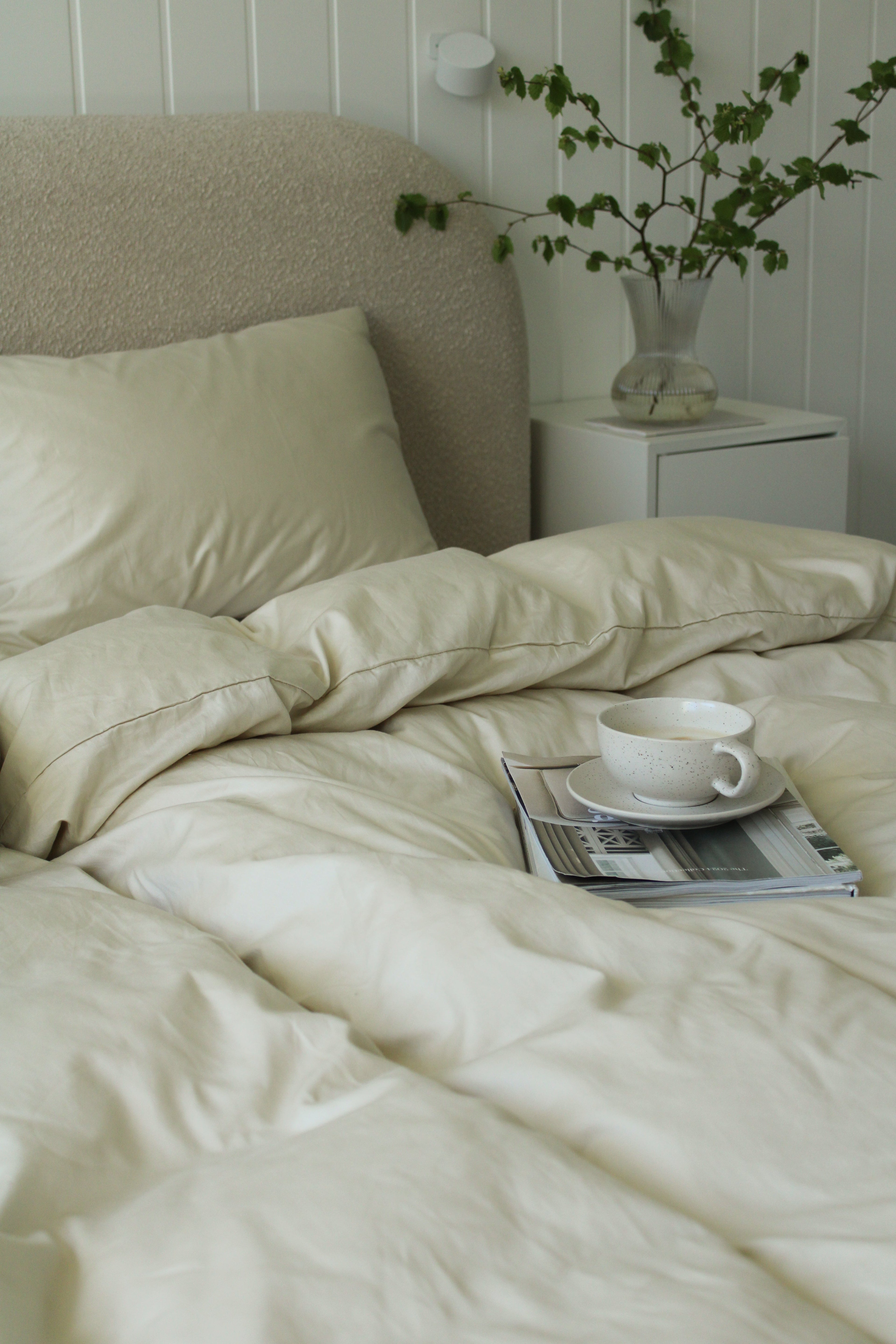 Detalje af pudebetræk i Soothing Beige